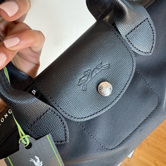 Long champ le pliage Black top handle small bag - Picture 8 of 10